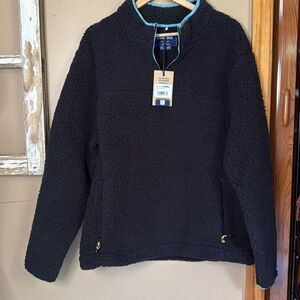 NWT Chubbies night night high pile quarter zip men’s sweater fleece size XL blac